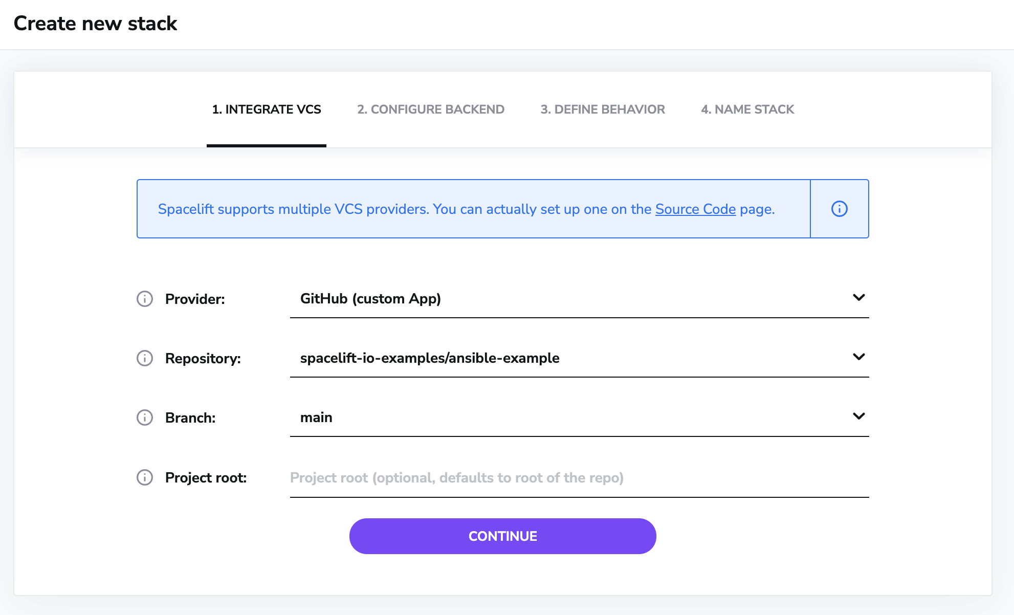 Configuring the VCS settings.